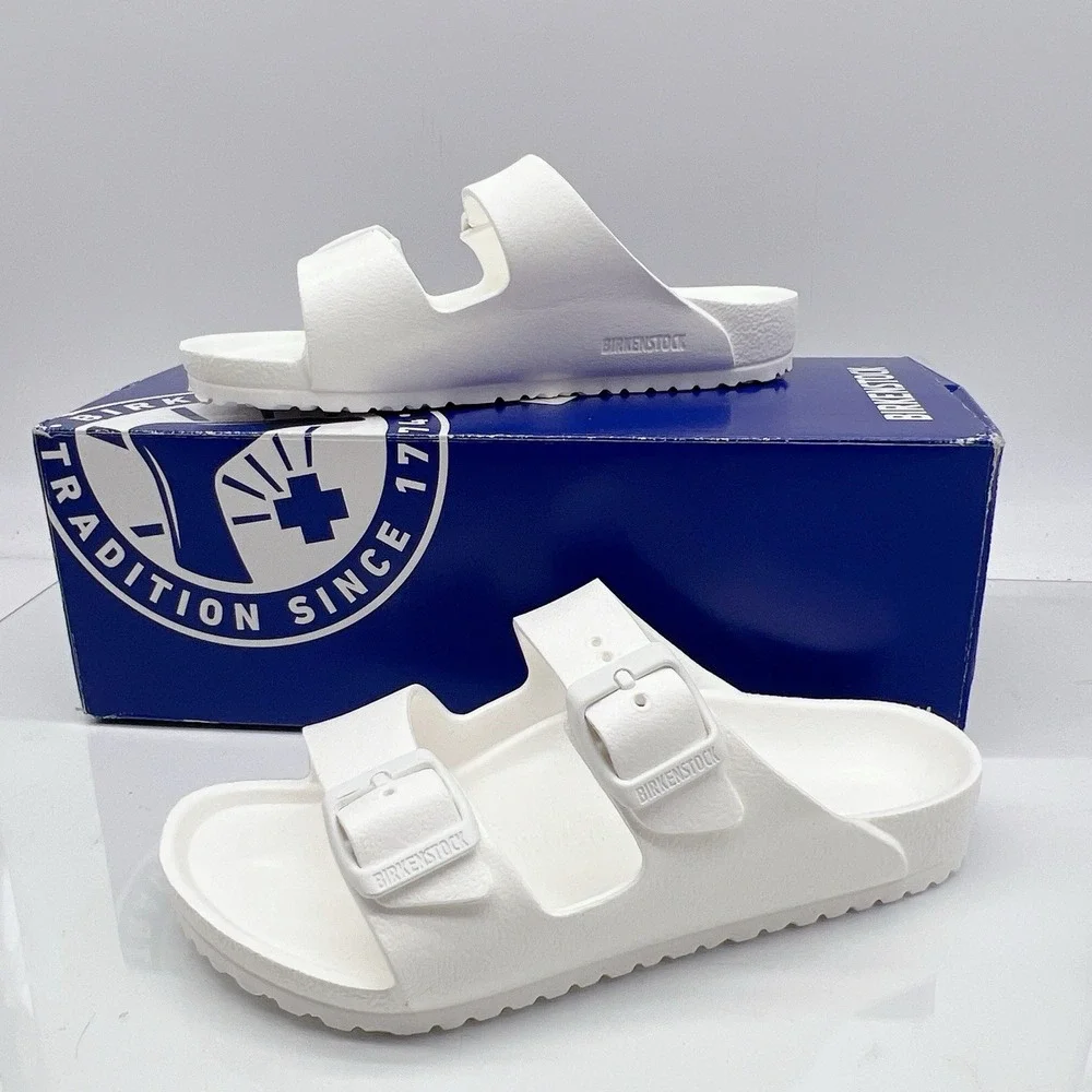 Birkenstock Arizona Girls Sandals Slides Slip On Comfort Shoes White EU 34 US 3